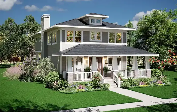 Craftsman house plans 63-775 - front exterior, 3,245 sq ft, 4 bed, 4 bath house plans | Monster House Plans