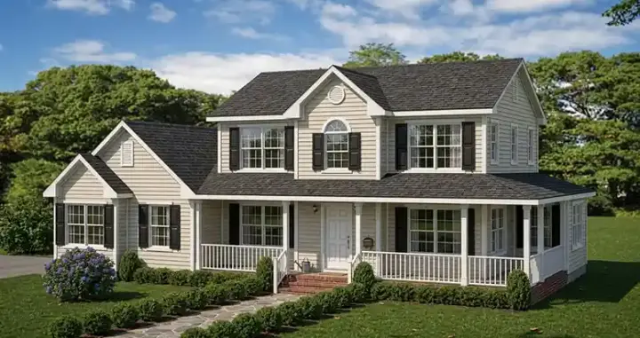 Farmhouse house plans 64-112 - front exterior, 1,841 sq ft, 4 bed, 3 bath house plans | Monster House Plans