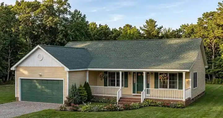 Ranch house plans 64-113 - front exterior, 1,375 sq ft, 3 bed, 2 bath house plans | Monster House Plans