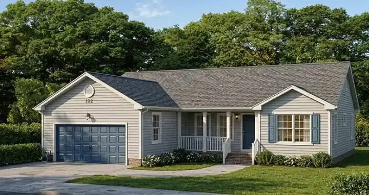 Traditional house plans 64-114 - front exterior, 1,419 sq ft, 3 bed, 2 bath house plans | Monster House Plans