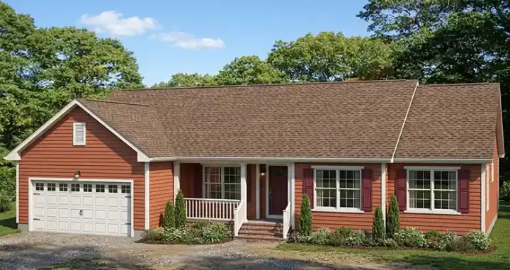 Ranch house plans 64-117 - front exterior, 1,885 sq ft, 3 bed, 2 bath house plans | Monster House Plans