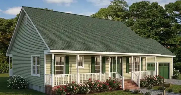 Country house plans 64-120 - front exterior, 1,268 sq ft, 3 bed, 2 bath house plans | Monster House Plans