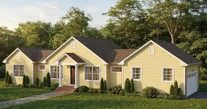 Traditional house plans 64-127 - front exterior, 1,200 sq ft, 3 bed, 2 bath house plans | Monster House Plans