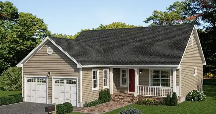 Traditional house plans 64-148 - front exterior, 1,200 sq ft, 3 bed, 2 bath house plans | Monster House Plans