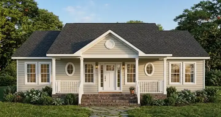 Southern house plans 64-150 - front exterior, 1,400 sq ft, 3 bed, 2 bath house plans | Monster House Plans