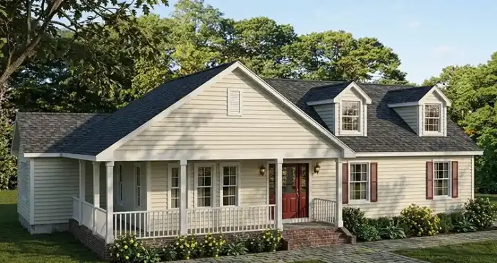Country house plans 64-162 - front exterior, 1,452 sq ft, 3 bed, 2 bath house plans | Monster House Plans