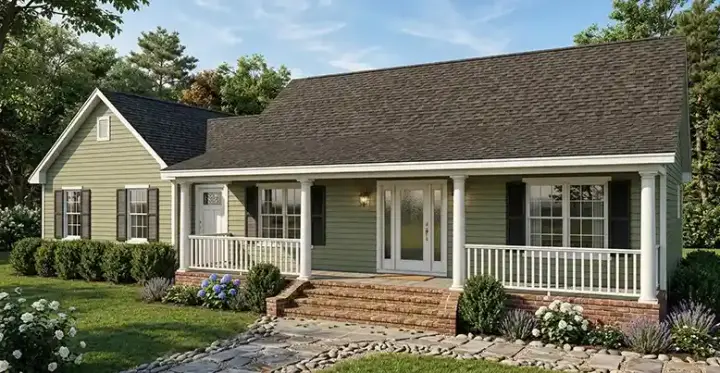 Country house plans 64-176 - front exterior, 1,085 sq ft, 2 bed, 2 bath house plans | Monster House Plans