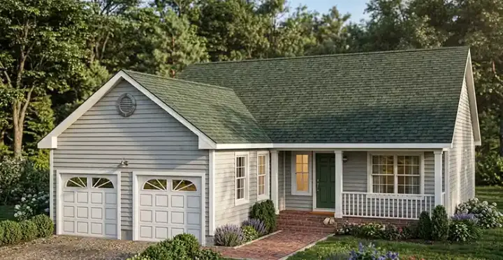 Traditional house plans 64-186 - front exterior, 1,200 sq ft, 3 bed, 2 bath house plans | Monster House Plans