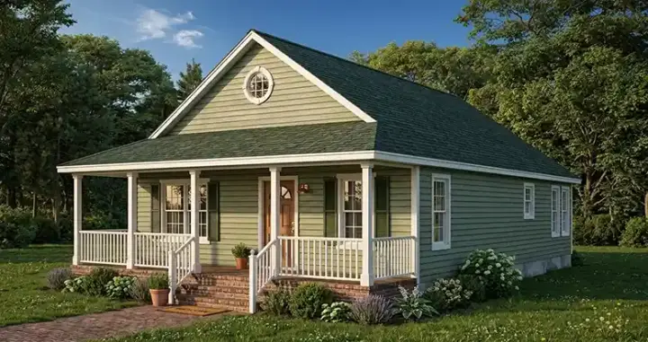 Country house plans 64-189 - front exterior, 1,315 sq ft, 3 bed, 2 bath house plans | Monster House Plans