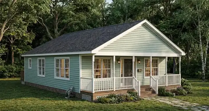 Country house plans 64-200 - front exterior, 1,408 sq ft, 3 bed, 1 bath house plans | Monster House Plans