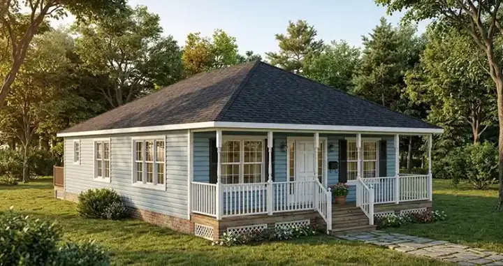 Country house plans 64-201 - front exterior, 1,408 sq ft, 3 bed, 1 bath house plans | Monster House Plans