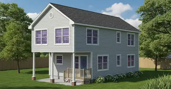 Traditional house plans 65-102 - front exterior, 1,510 sq ft, 3 bed, 2 bath house plans | Monster House Plans