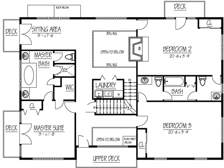 Upper/Second Floor Plan: 65-105