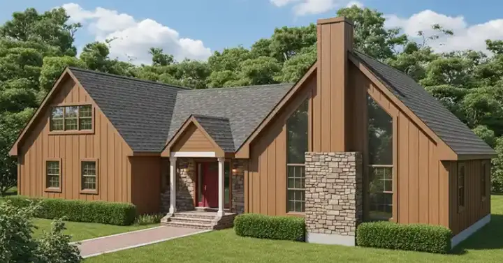 Contemporary house plans 65-108 - front exterior, 2,767 sq ft, 4 bed, 2 bath house plans | Monster House Plans