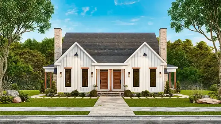 Modern house plans 66-125 - front exterior, 2,757 sq ft, 6 bed, 4 bath house plans | Monster House Plans