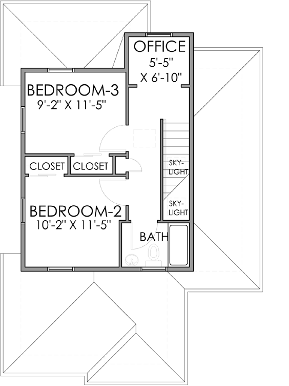 Upper/Second Floor Plan: 67-105