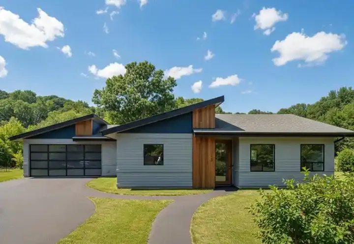 Modern house plans 67-110 - front exterior, 1,808 sq ft, 2 bed, 1 bath house plans | Monster House Plans