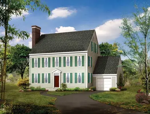 Colonial house plans 68-103 - front exterior, 2,507 sq ft, 3 bed, 2 bath house plans | Monster House Plans
