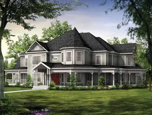 Victorian house plans 68-109 - front exterior, 4,826 sq ft, 5 bed, 4 bath house plans | Monster House Plans