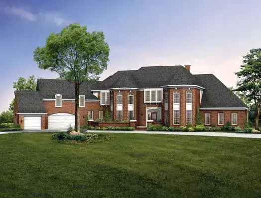 European house plans 68-110 - front exterior, 5,649 sq ft, 4 bed, 3 bath house plans | Monster House Plans