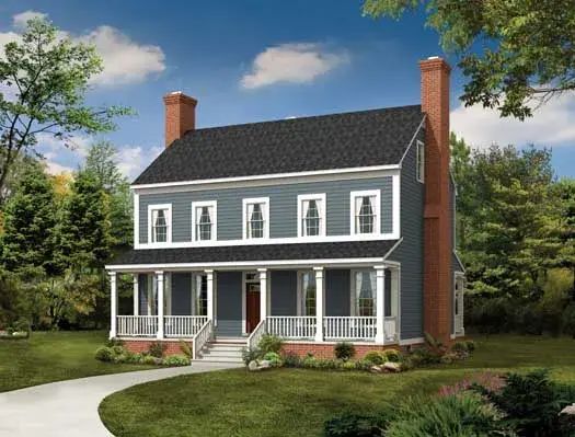 Farmhouse house plans 68-115 - front exterior, 2,203 sq ft, 3 bed, 2 bath house plans | Monster House Plans