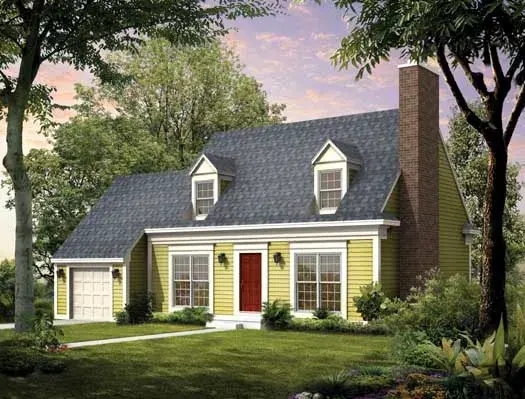 Cape Cod house plans 68-116 - front exterior, 1,747 sq ft, 3 bed, 2 bath house plans | Monster House Plans