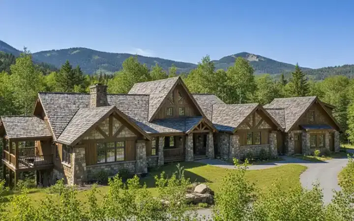 Mountain Rustic house plans 69-903 - front exterior, 4,419 sq ft, 4 bed, 4 bath house plans | Monster House Plans