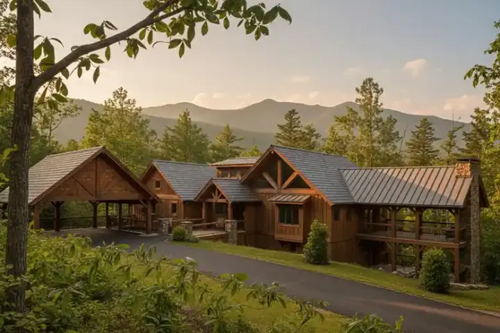 Mountain Rustic house plans 69-905 - front exterior, 3,440 sq ft, 3 bed, 3 bath house plans | Monster House Plans