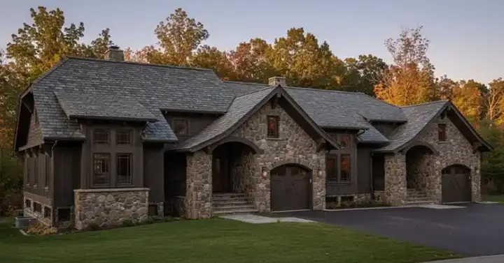 Mountain Rustic house plans 69-911 - front exterior, 2,994 sq ft, 4 bed, 4 bath house plans | Monster House Plans