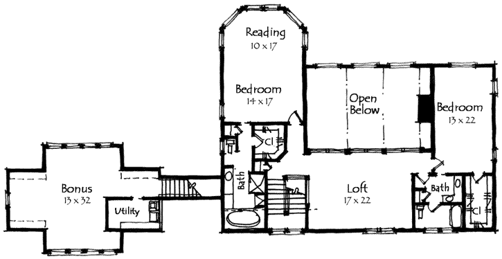 Upper/Second Floor Plan: 69-912