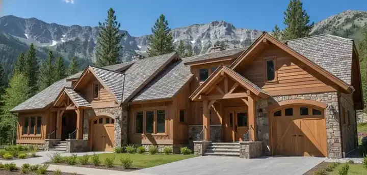 Mountain Rustic house plans 69-913 - front exterior, 2,976 sq ft, 4 bed, 4 bath house plans | Monster House Plans
