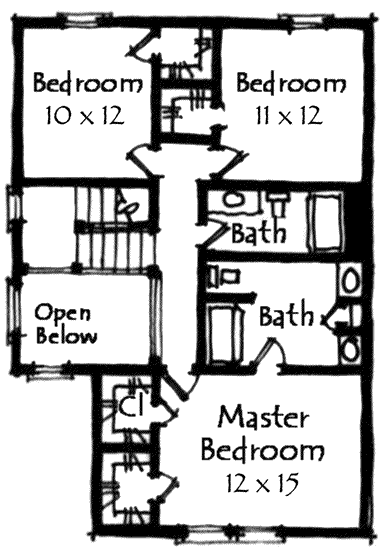 Upper/Second Floor Plan: 69-915