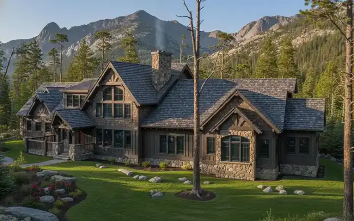 Mountain Rustic house plans 69-928 - front exterior, 2,842 sq ft, 3 bed, 3 bath house plans | Monster House Plans