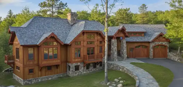 Mountain Rustic house plans 69-934 - front exterior, 3,393 sq ft, 4 bed, 3 bath house plans | Monster House Plans