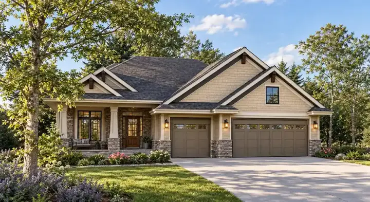 Traditional house plans 7-1009 - front exterior, 1,942 sq ft, 3 bed, 2 bath house plans | Monster House Plans