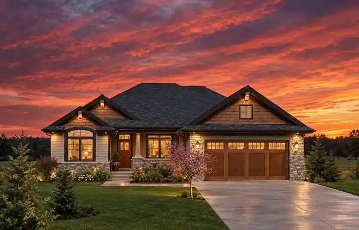 Craftsman house plans 7-1022 - front exterior, 1,935 sq ft, 2 bed, 2 bath house plans | Monster House Plans