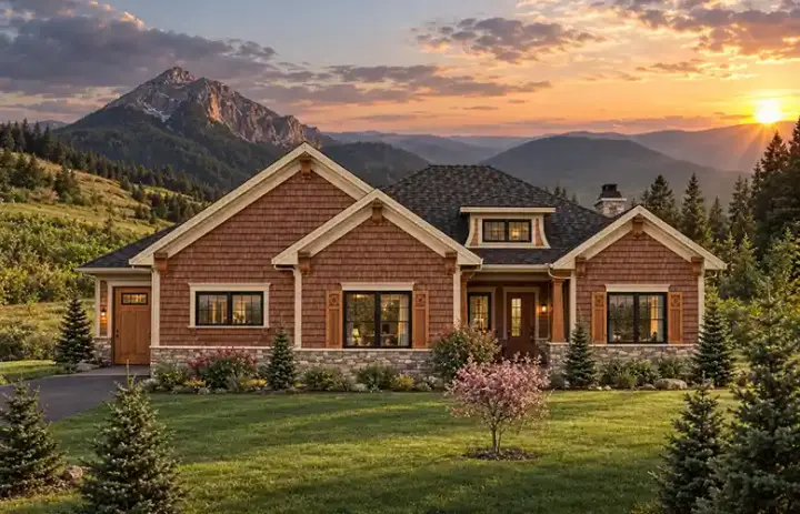 Craftsman house plans 7-1023 - front exterior, 1,967 sq ft, 2 bed, 2 bath house plans | Monster House Plans