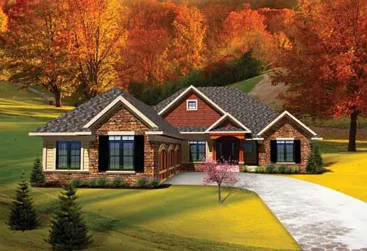 Traditional house plans 7-1027 - front exterior, 2,065 sq ft, 3 bed, 2 bath house plans | Monster House Plans
