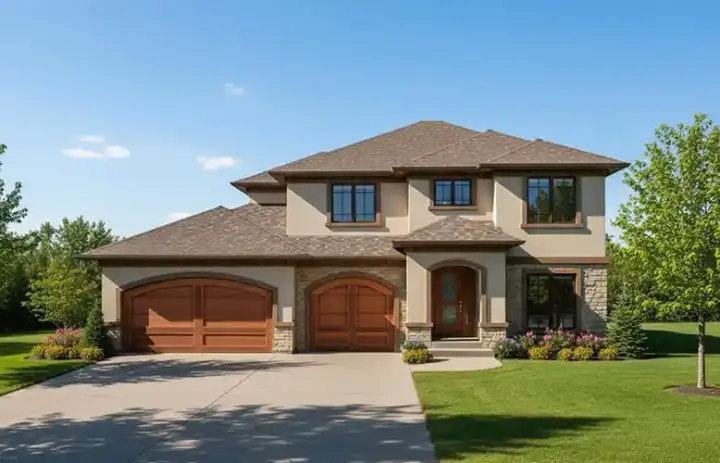 Prairie house plans 7-1029 - front exterior, 2,189 sq ft, 4 bed, 2 bath house plans | Monster House Plans