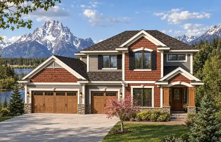Traditional house plans 7-1030 - front exterior, 2,223 sq ft, 4 bed, 2 bath house plans | Monster House Plans
