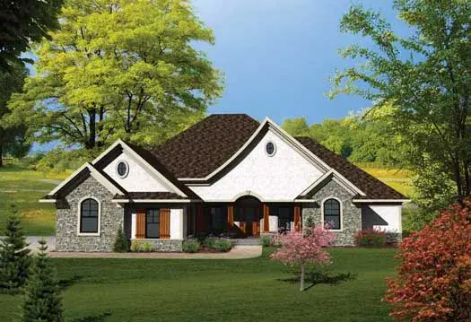 French Country house plans 7-1031 - front exterior, 2,224 sq ft, 3 bed, 2 bath house plans | Monster House Plans