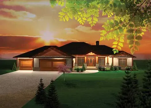Craftsman house plans 7-1033 - front exterior, 2,346 sq ft, 3 bed, 2 bath house plans | Monster House Plans