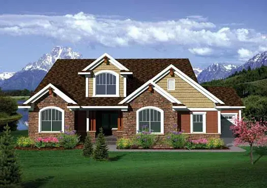 Traditional house plans 7-1034 - front exterior, 2,493 sq ft, 4 bed, 2 bath house plans | Monster House Plans