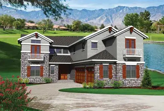 Tuscan house plans 7-1038 - front exterior, 3,755 sq ft, 4 bed, 4 bath house plans | Monster House Plans