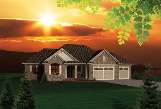 Traditional house plans 7-1045 - front exterior, 1,645 sq ft, 2 bed, 2 bath house plans | Monster House Plans