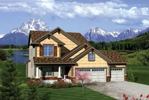 Craftsman house plans 7-1048 - front exterior, 1,927 sq ft, 3 bed, 2 bath house plans | Monster House Plans
