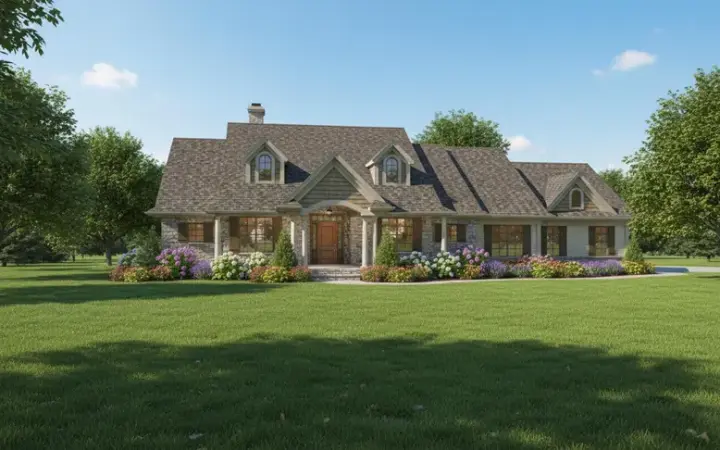 Traditional house plans 7-1049 - front exterior, 2,016 sq ft, 3 bed, 2 bath house plans | Monster House Plans