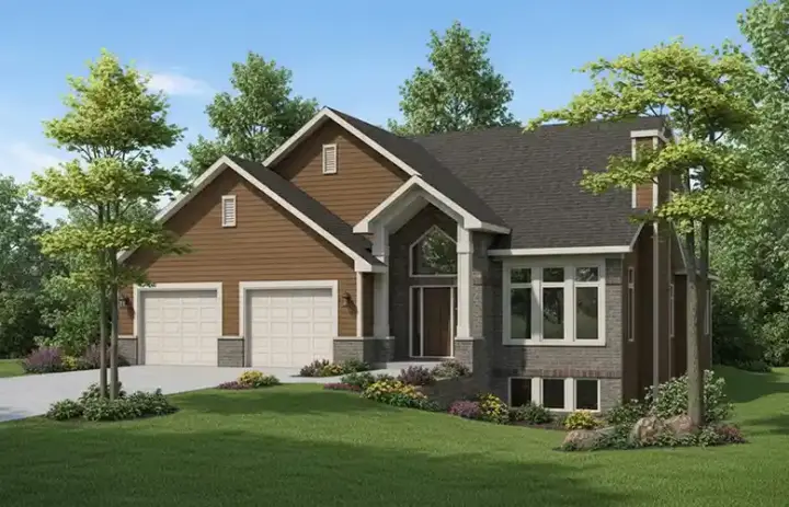 Contemporary house plans 7-105 - front exterior, 2,450 sq ft, 3 bed, 2 bath house plans | Monster House Plans