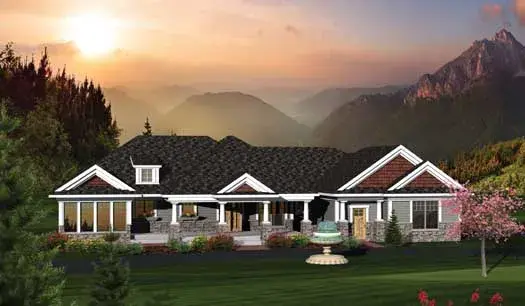 Traditional house plans 7-1050 - front exterior, 2,147 sq ft, 2 bed, 2 bath house plans | Monster House Plans