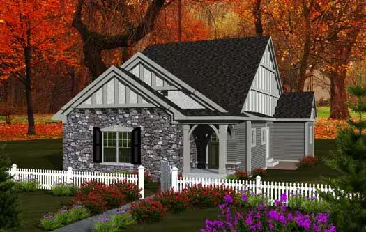 English Country house plans 7-1070 - front exterior, 1,807 sq ft, 3 bed, 2 bath house plans | Monster House Plans